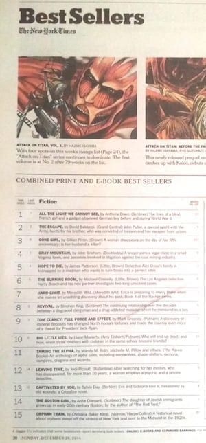 #11 NYT (combined print and ebook)